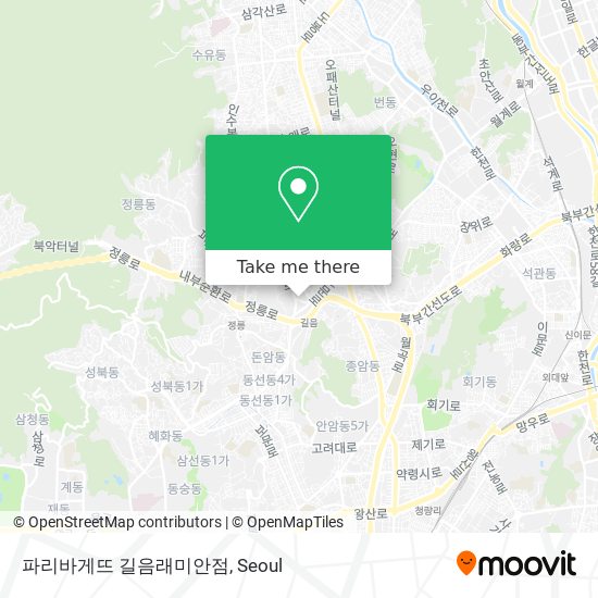 파리바게뜨 길음래미안점 map