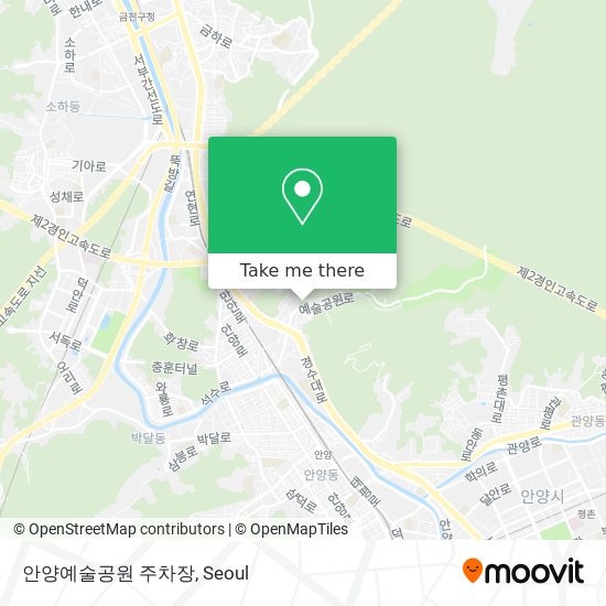안양예술공원 주차장 map