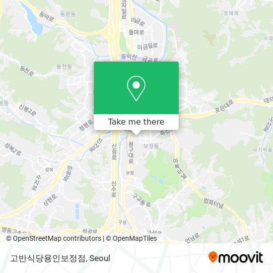 고반식당용인보정점 map