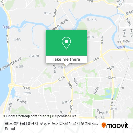 해오름마을10단지 운정신도시파크푸르지오아파트 map