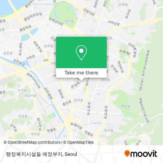 행정복지시설들 예정부지 map