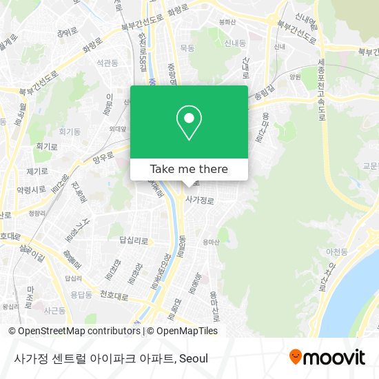 사가정 센트럴 아이파크 아파트 map
