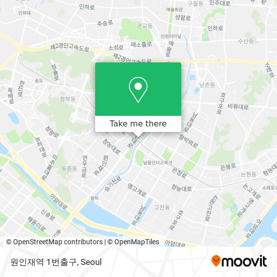 원인재역 1번출구 map