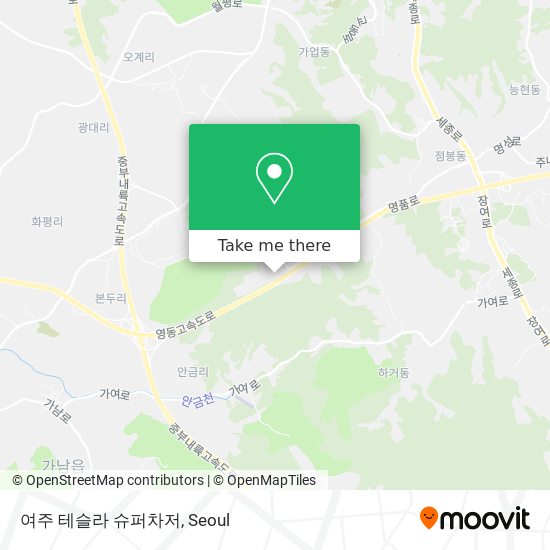 여주 테슬라 슈퍼차저 map