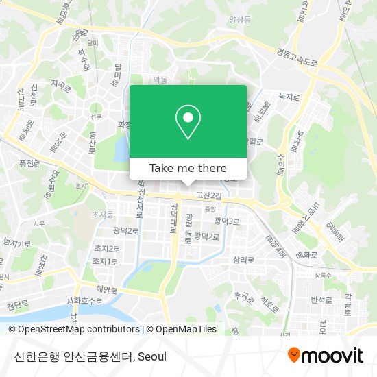 신한은행 안산금융센터 map