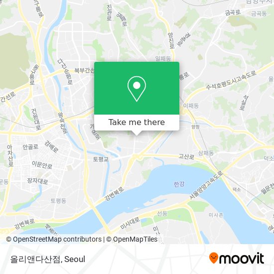 올리앤다산점 map