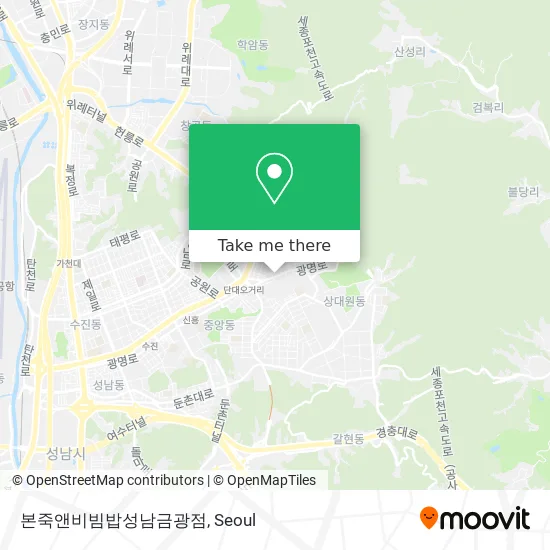 본죽앤비빔밥성남금광점 map