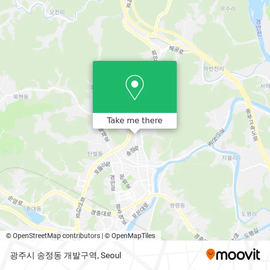 광주시 송정동 개발구역 map