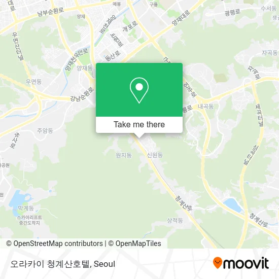 오라카이 청계산호텔 map