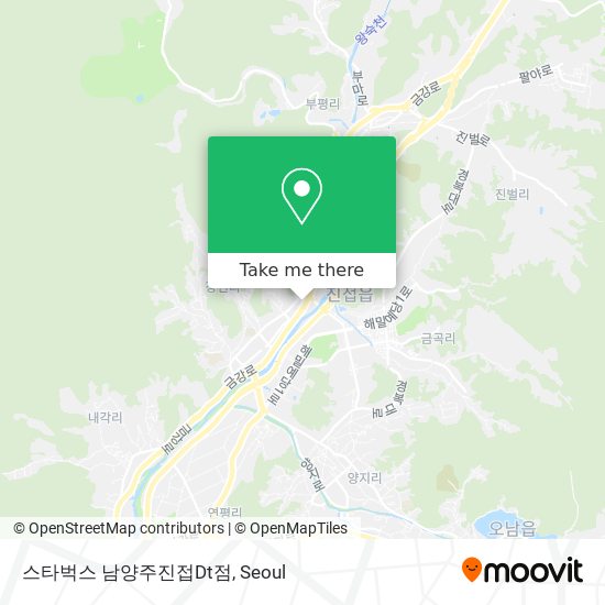 스타벅스 남양주진접Dt점 map