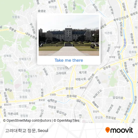 고려대학교 정문 map