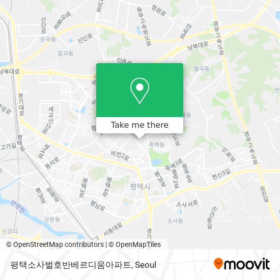 평택소사벌호반베르디움아파트 map