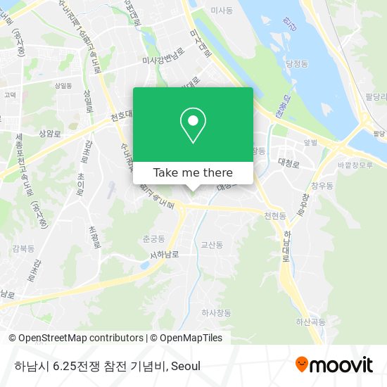 하남시 6.25전쟁 참전 기념비 map