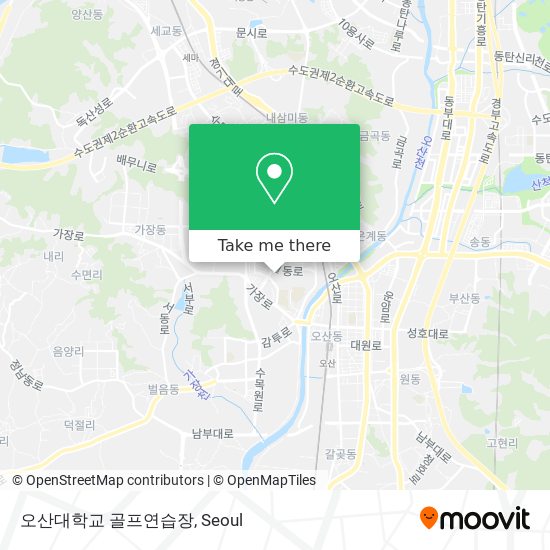 오산대학교 골프연습장 map