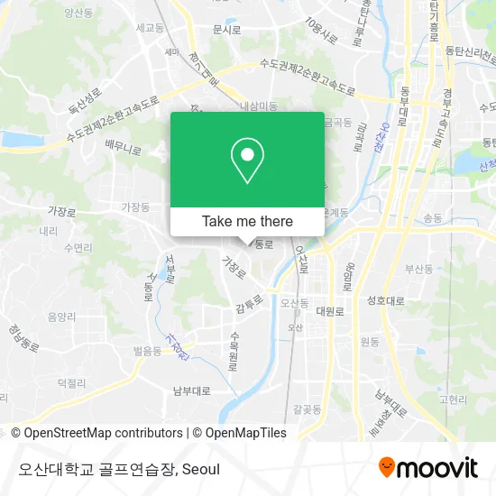 오산대학교 골프연습장 map