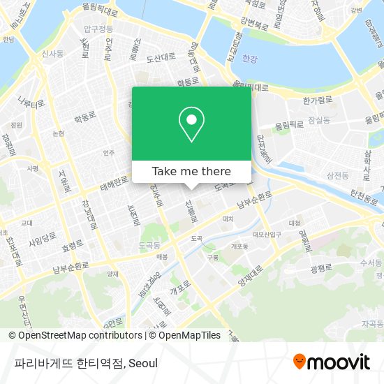 파리바게뜨 한티역점 map