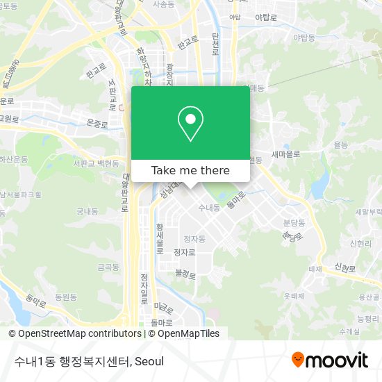 수내1동 행정복지센터 map