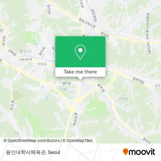 용인대학사체육관 map