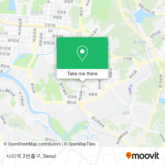 사리역 2번출구 map
