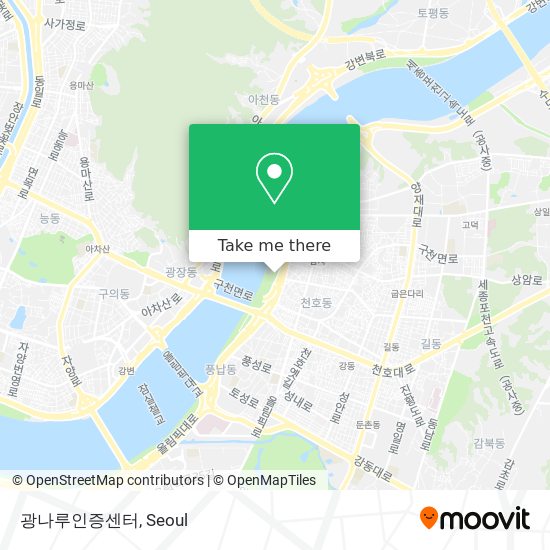 광나루인증센터 map