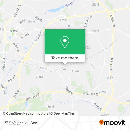 죽당천삼거리 map