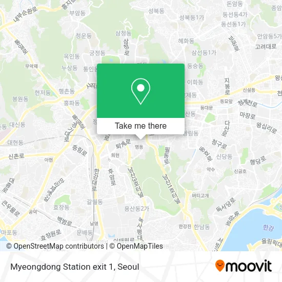 Myeongdong Station exit 1 map