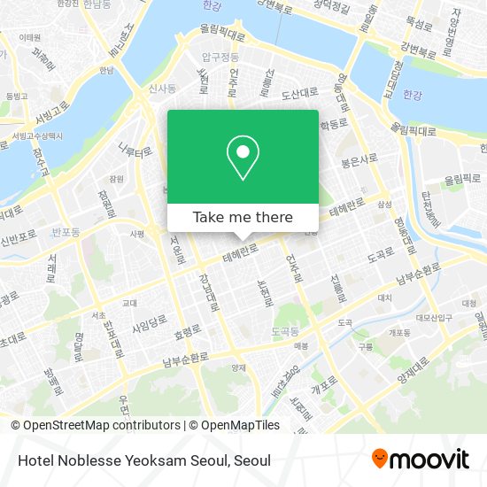Hotel Noblesse Yeoksam Seoul map