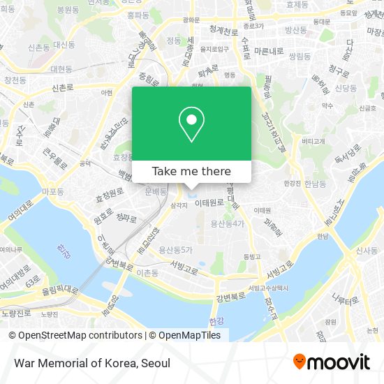 War Memorial of Korea map