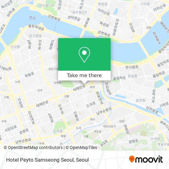 Hotel Peyto Samseong Seoul map