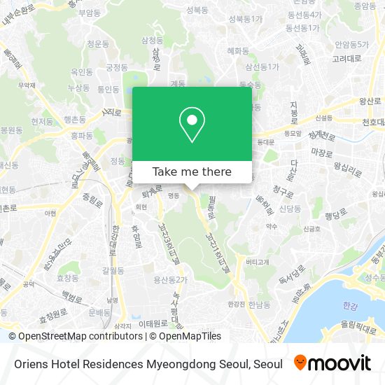 Oriens Hotel Residences Myeongdong Seoul map