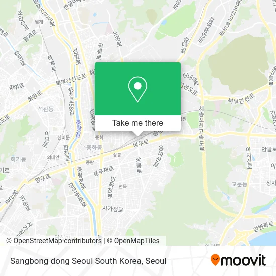 Sangbong dong Seoul South Korea map