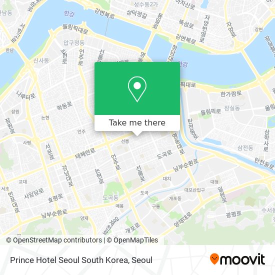 Prince Hotel Seoul South Korea map