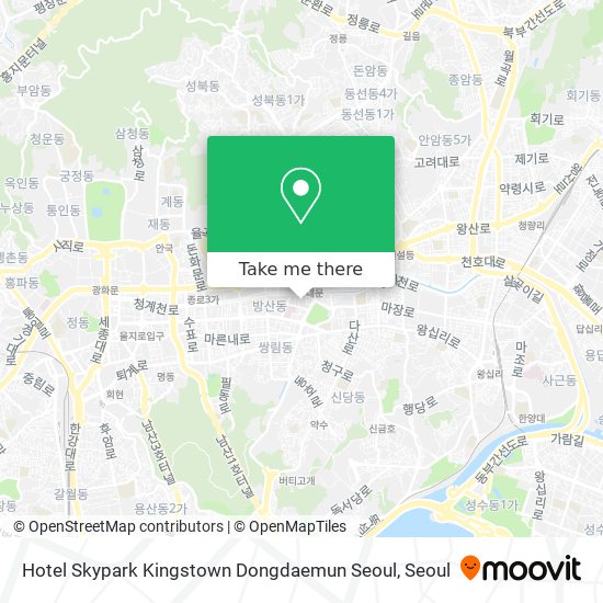 Hotel Skypark Kingstown Dongdaemun Seoul map