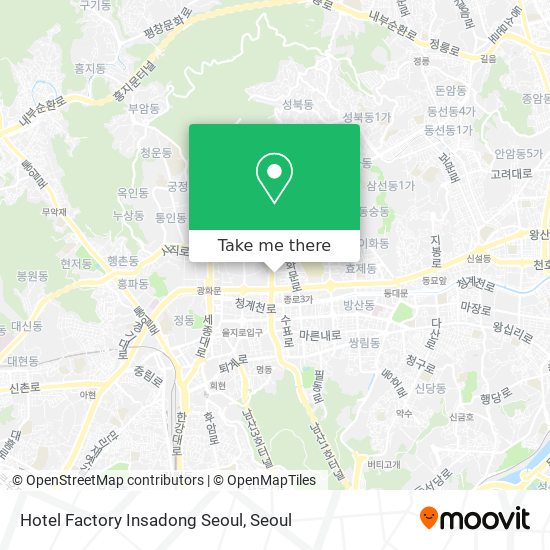 Hotel Factory Insadong Seoul map