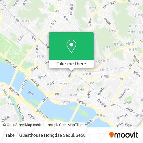 Take 1 Guesthouse Hongdae Seoul map