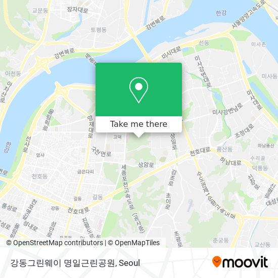 강동그린웨이 명일근린공원 map