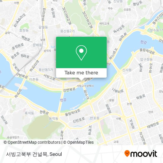 서빙고북부 건널목 map