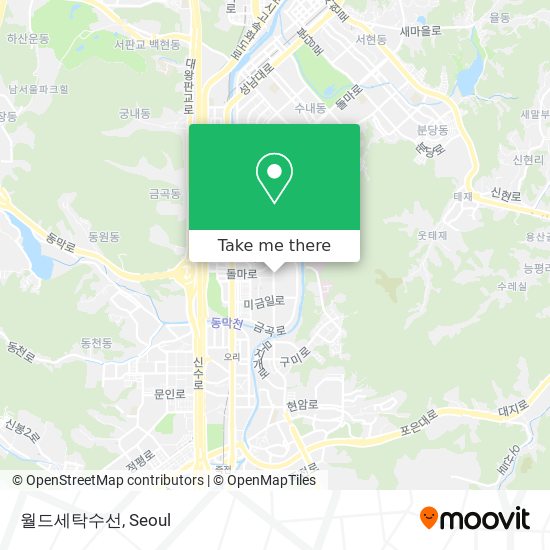 How to get to 월드세탁수선 in 성남시, 경기도 by Bus, Subway or Light Rail?