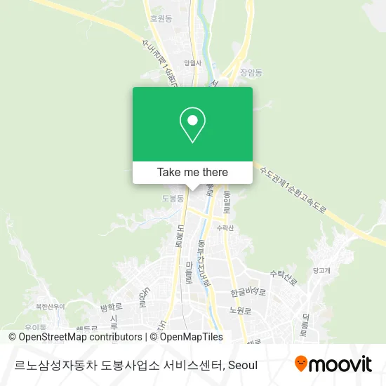 르노삼성자동차 도봉사업소 서비스센터 map