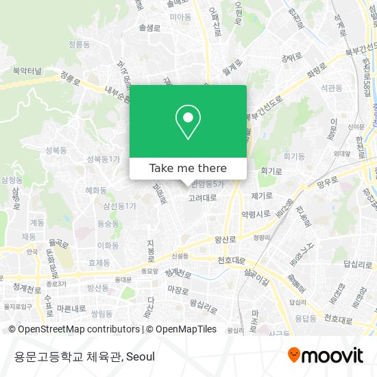 용문고등학교 체육관 map