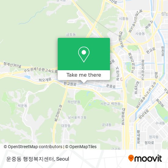 운중동 행정복지센터 map