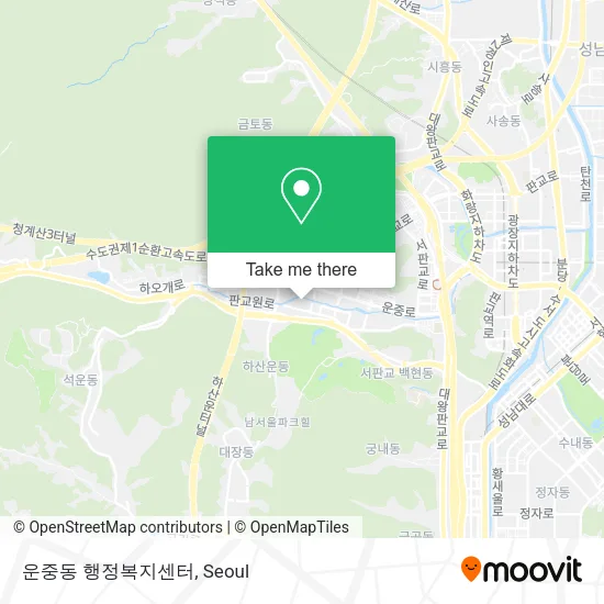 운중동 행정복지센터 map
