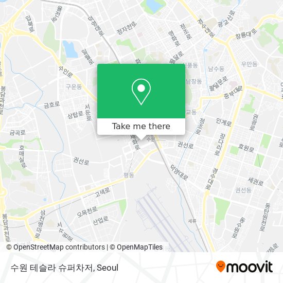 수원 테슬라 슈퍼차저 map