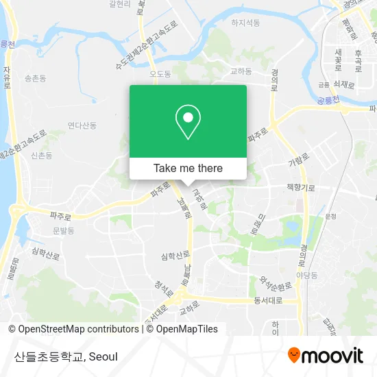 산들초등학교 map