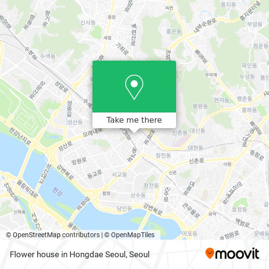 Flower house in Hongdae Seoul map