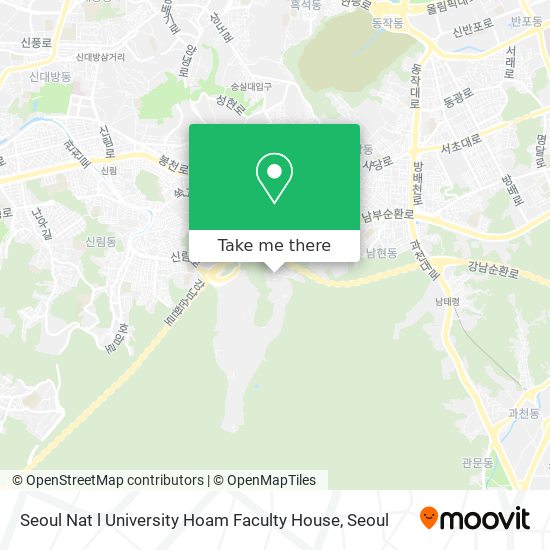 Seoul Nat l University Hoam Faculty House map