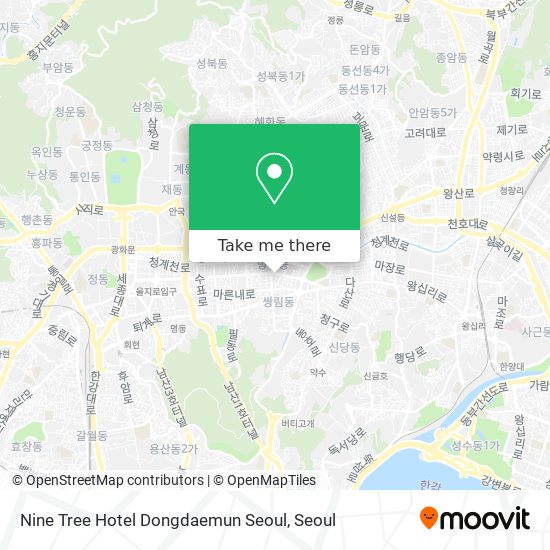 Nine Tree Hotel Dongdaemun Seoul map