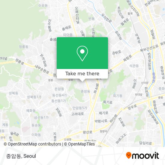 종암동 map
