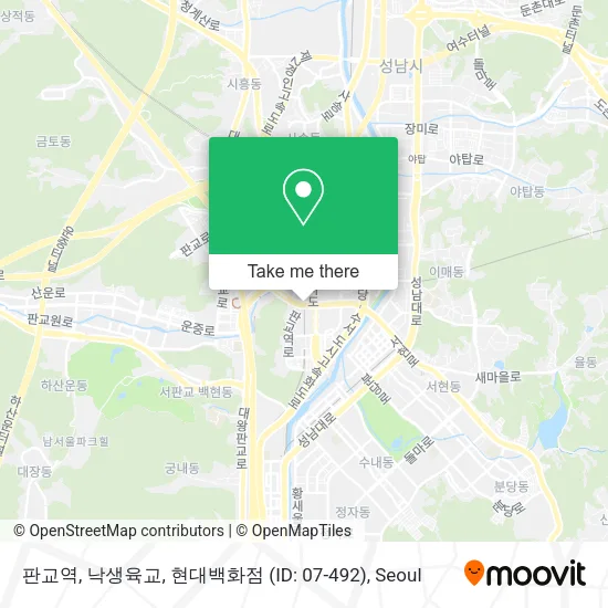 판교역, 낙생육교, 현대백화점 (ID: 07-492) map