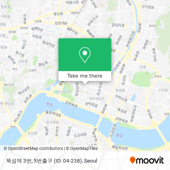 뚝섬역 3번, 5번출구 (ID: 04-238) map